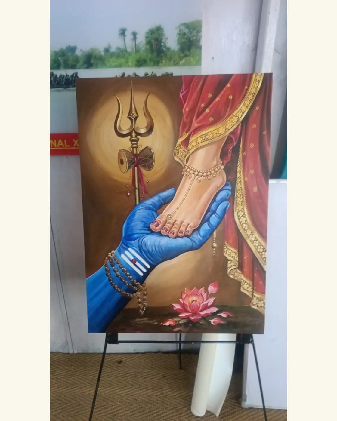 Shiv Parvati Traditional Art Wall Painting, photo 1 of 1