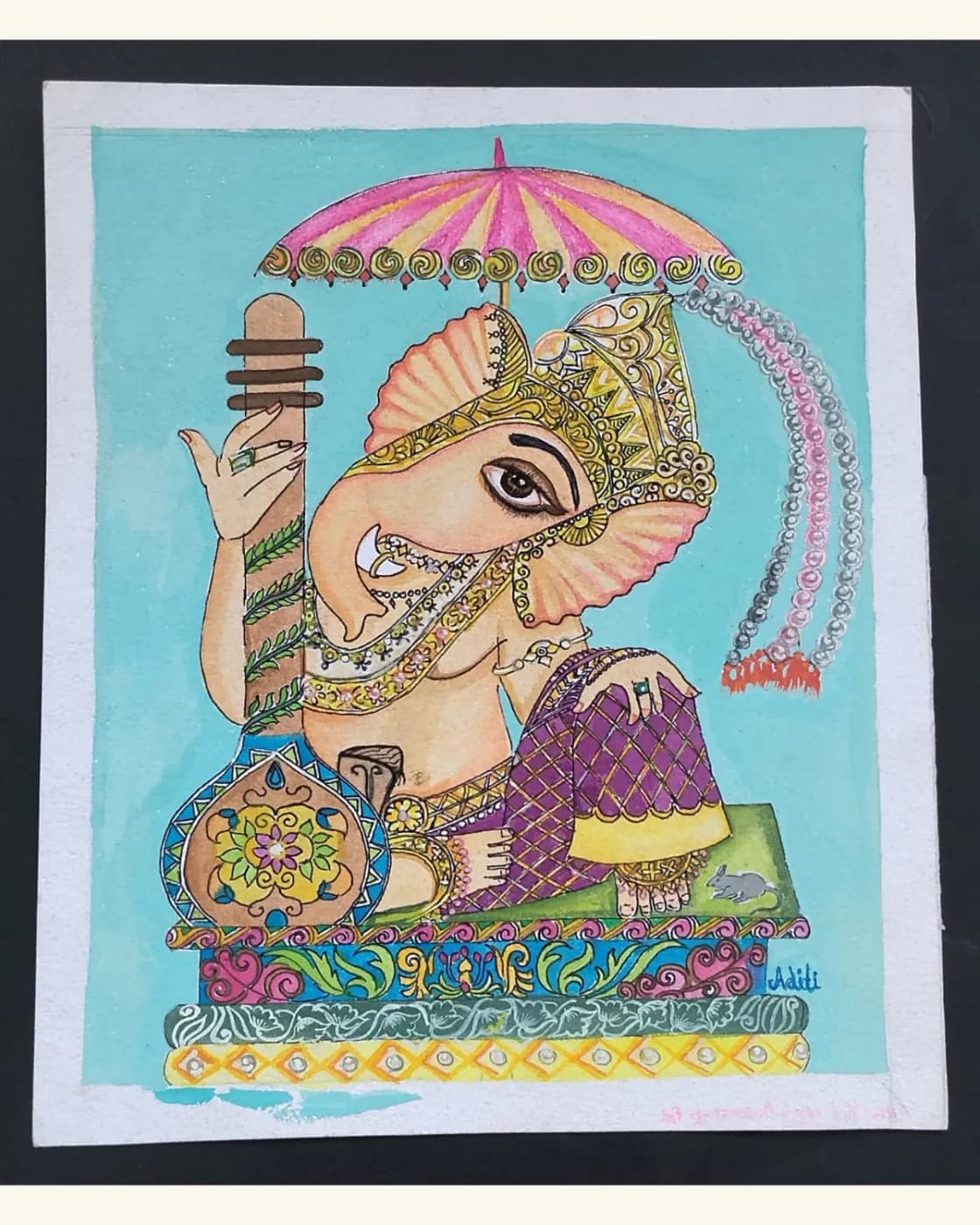 Naad Vinayak Handmade Canvas Painting, photo 1 of 1