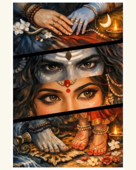 Lord Shiva & Goddess Parvati – Handmade Art