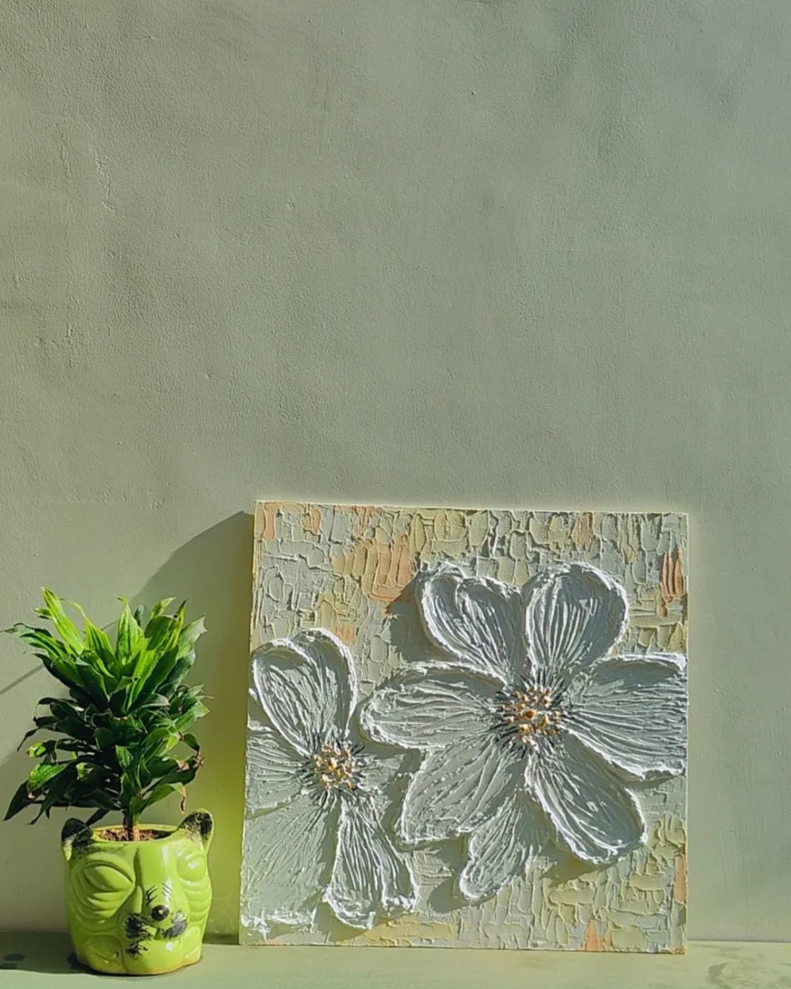 Floral texture painting on canvas, photo 1 of 1