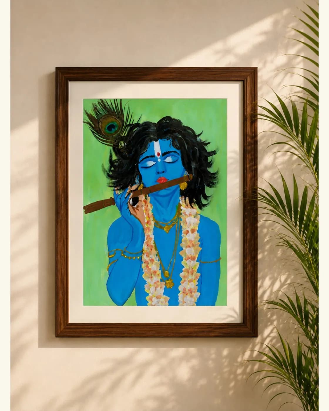 Krishna acrylic painting in A3 size, photo 1 of 3