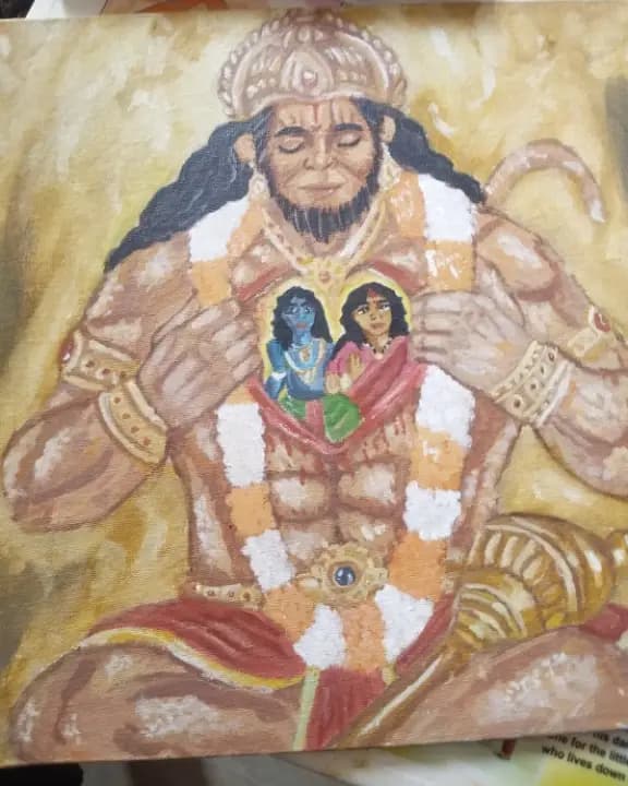 Hanuman ji canvas painting