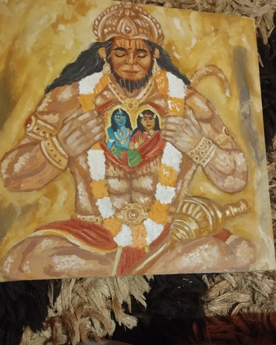 Hanuman ji canvas painting, photo 2 of 3