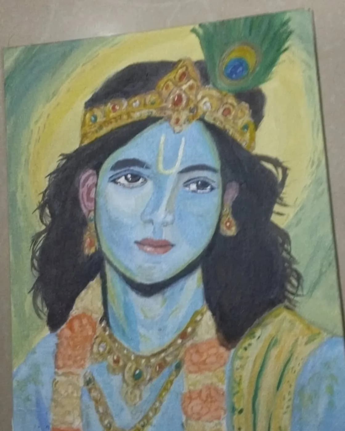 Krishna ji canvas painting, photo 1 of 1