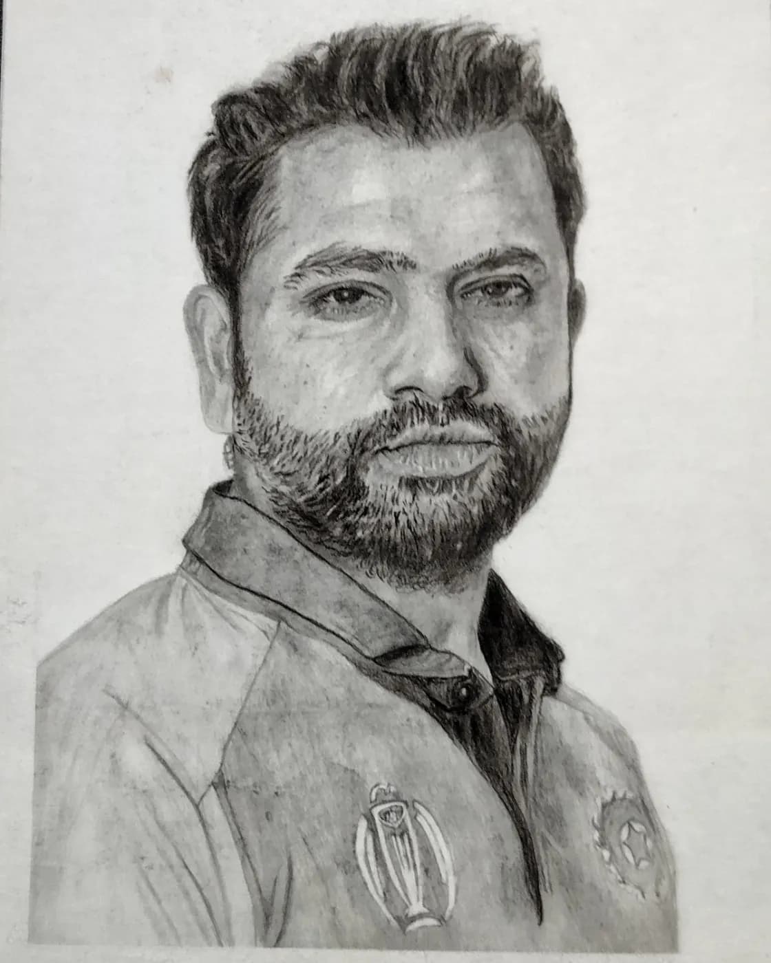 Handmade sketch of cricketer Rohit Sharma, photo 1 of 1
