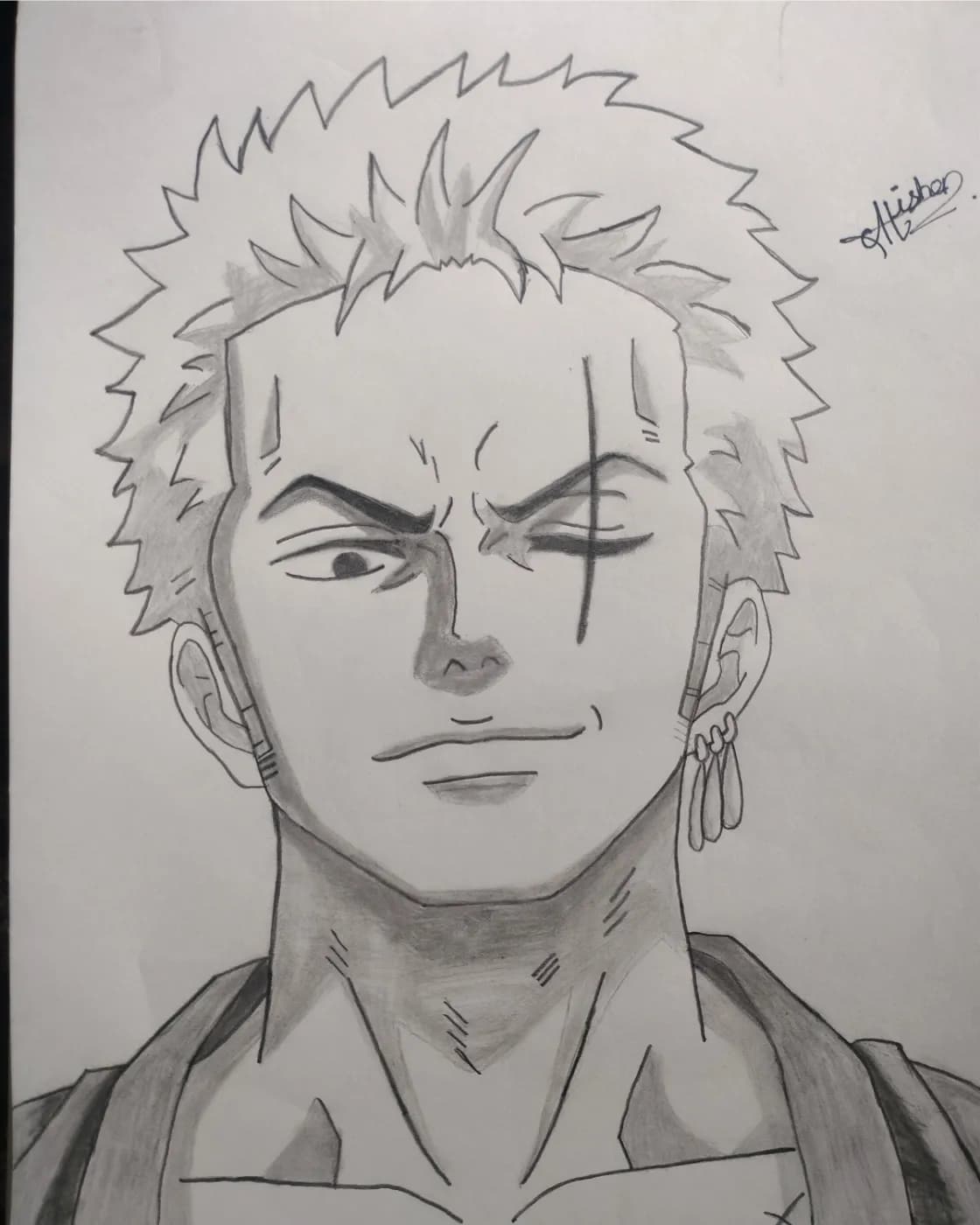 Handmade Zoro Anime Graphite Sketch, photo 1 of 1