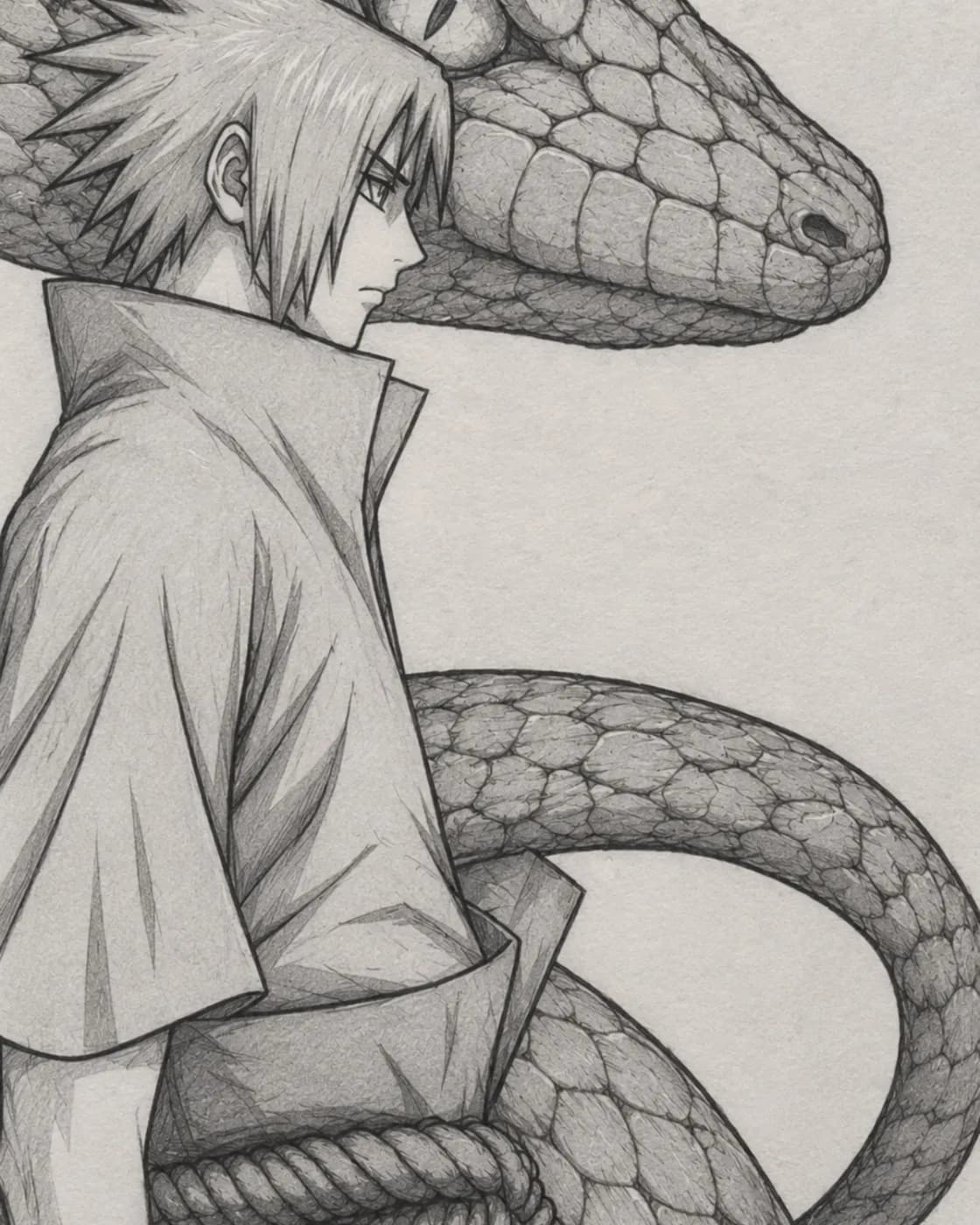 Sasuke handmade anime sketch art, photo 1 of 1