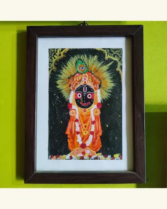 Handmade Jagannath Acrylic Painting