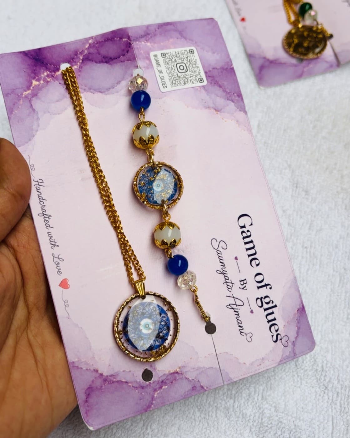 Evil eye pendant and bracelet set, photo 1 of 1