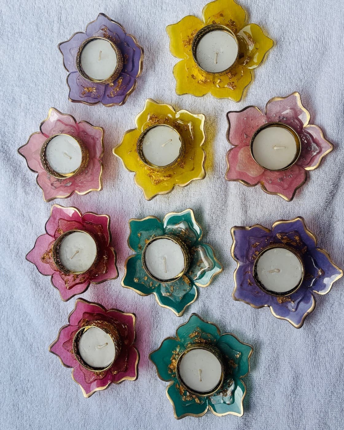Handmade resin tealight holder, photo 5 of 5