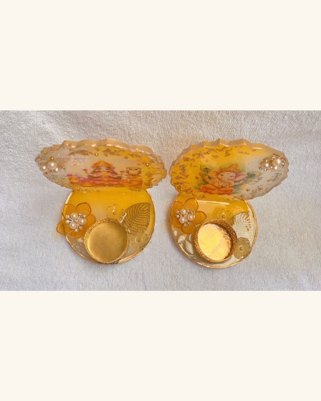 Lakshmi and ganesh tealight holder set, photo 3 of 3