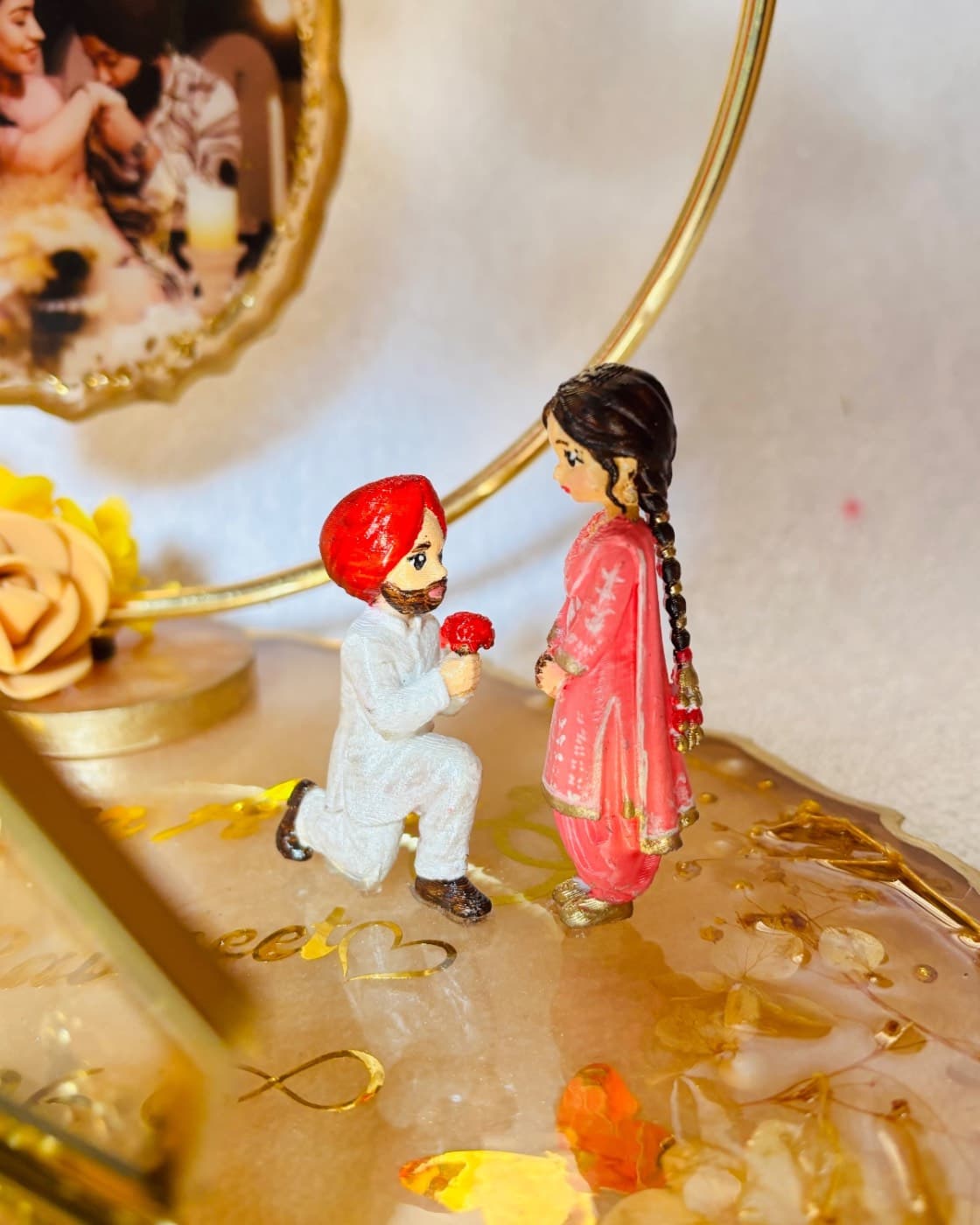 Resin engagement platter with custom miniatures, photo 2 of 7