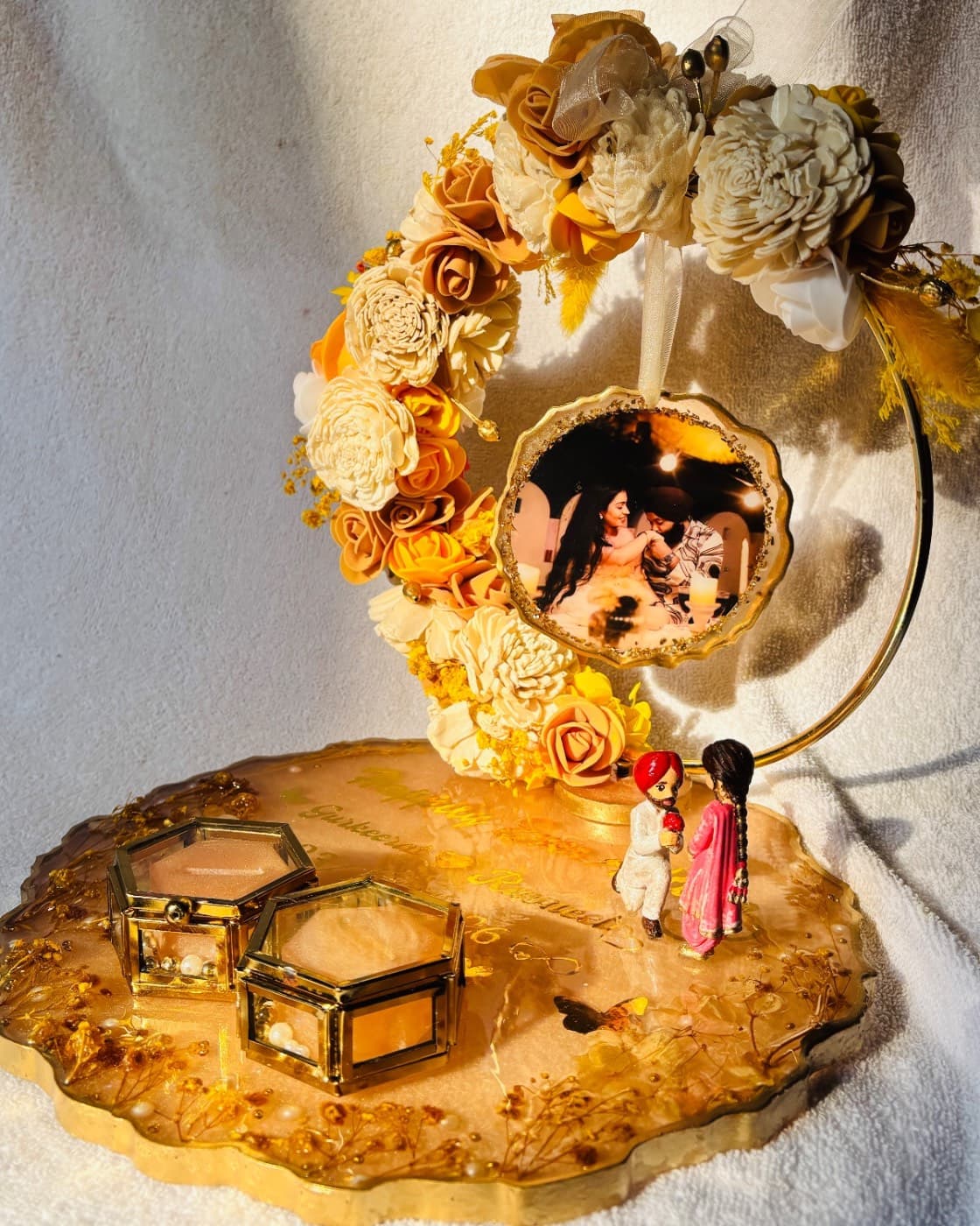 Resin engagement platter with custom miniatures, photo 3 of 7