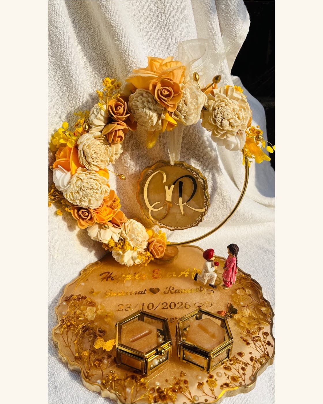 Resin engagement platter with custom miniatures, photo 4 of 7