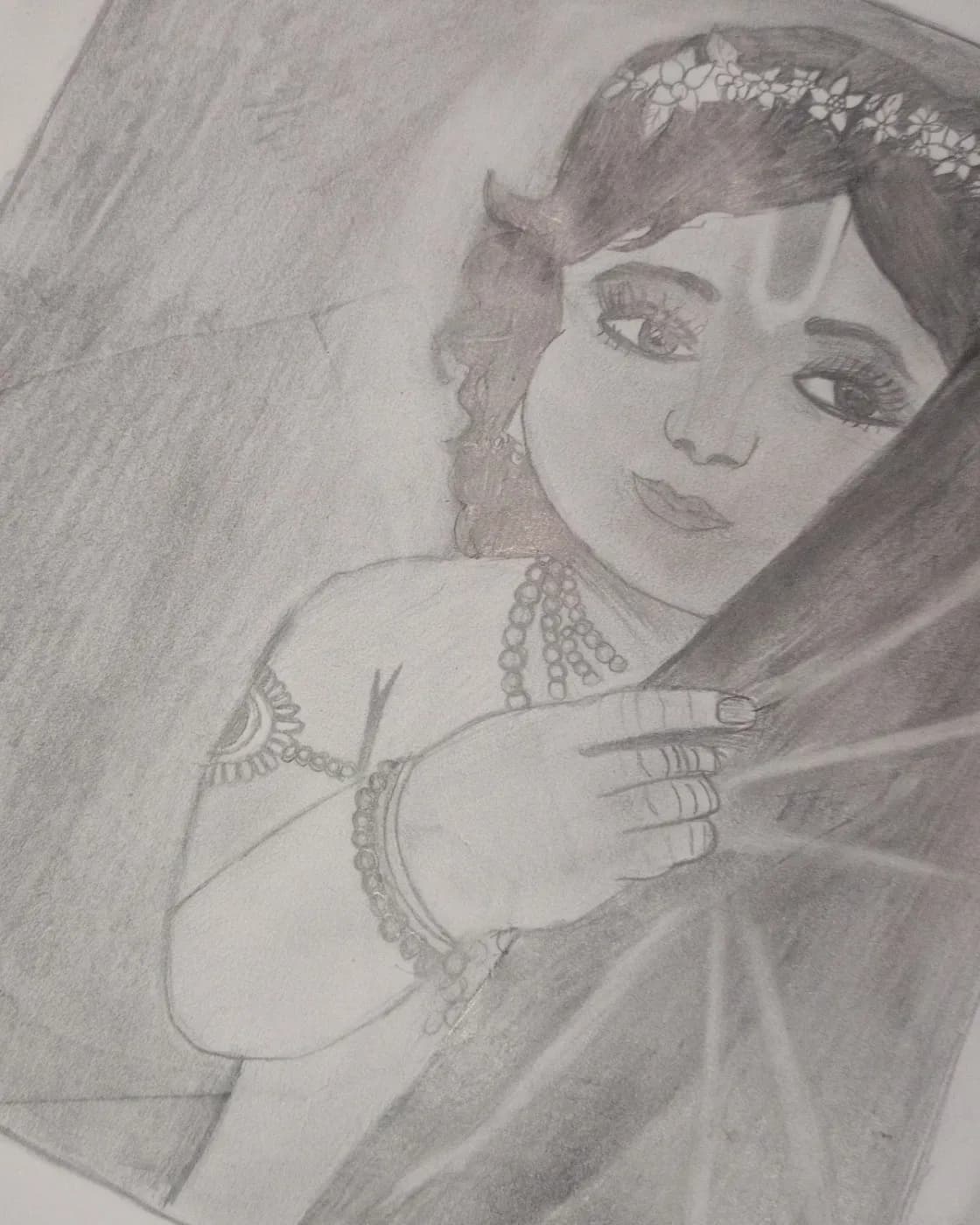 "bal Krishna pencil sketch- Handmade , original., photo 3 of 3