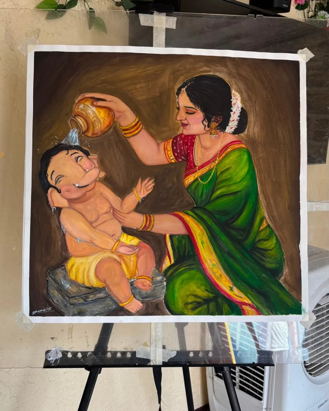 Maa Parvati bathing Bal Ganesh, photo 1 of 1