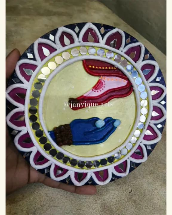 Handcrafted clay art wall piece