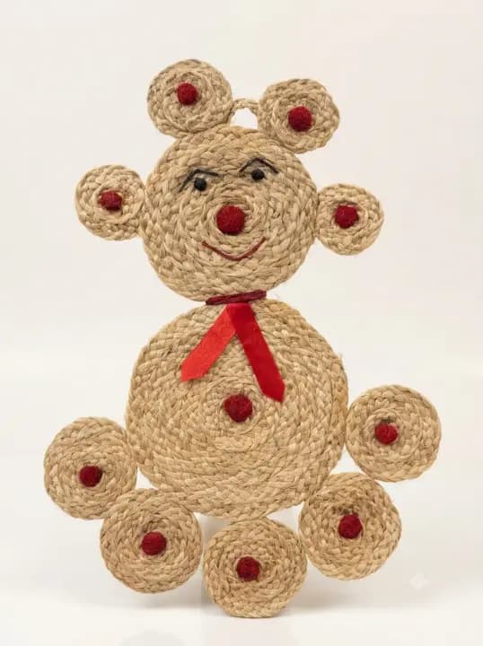 Premium Patsan (Jute) Teddy Bear For Wall Decor and Gifting