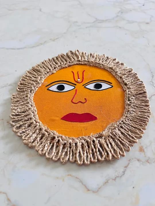 Handcrafted Patsan (Jute) Traditional Face Wall Decor