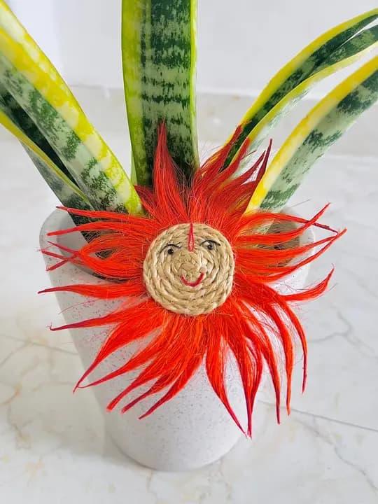 Handcrafted Patsan (Jute) Sun Face Magnet & Sticker