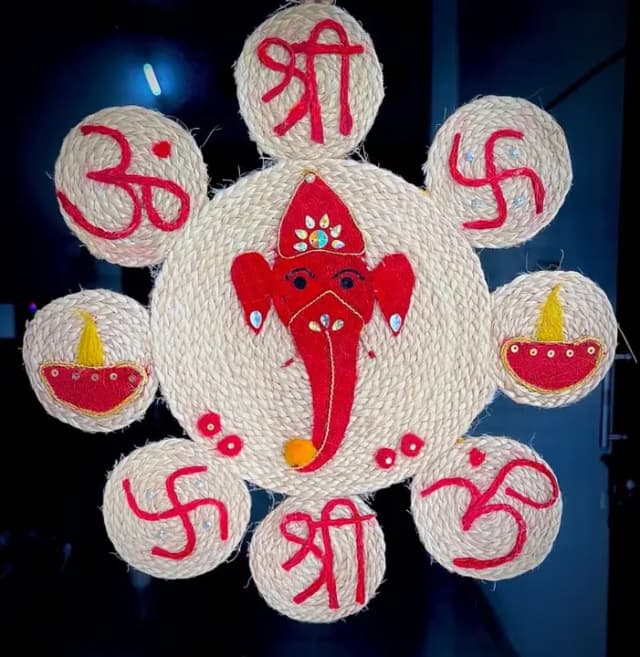 Handcrafted Patsan (Jute) Ganesha Wall Hanging