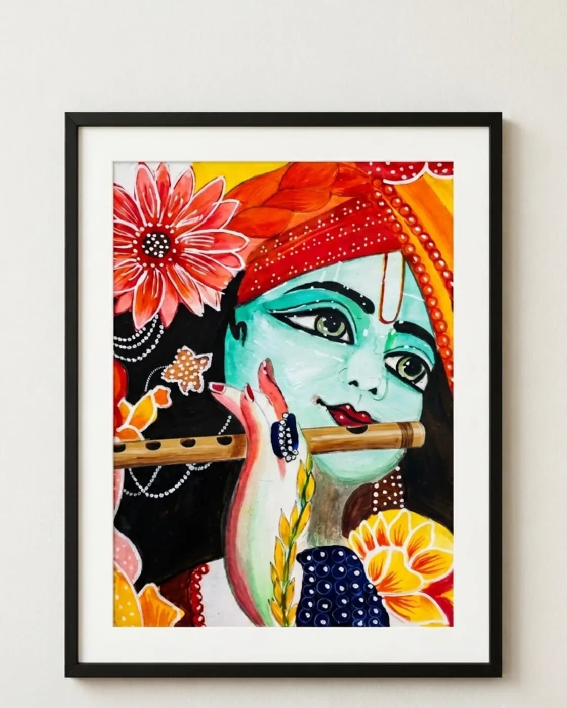 A4 Size water colour painting of shree krishna ji, photo 1 of 1