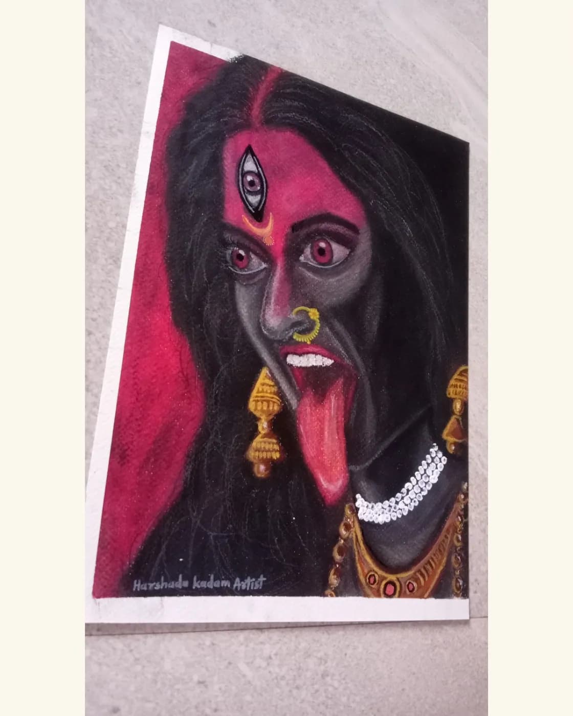 Handmade Kali Maa art drawing, photo 1 of 1