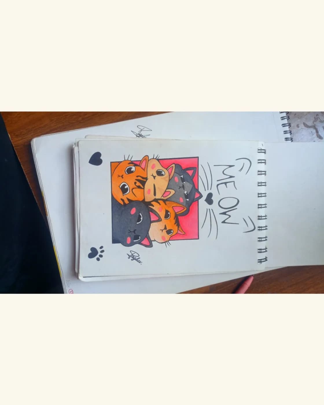 Cute cat drawing or sketch, photo 1 of 1