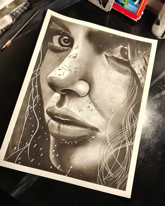 A3 Size Charcoal Pencil Portrait