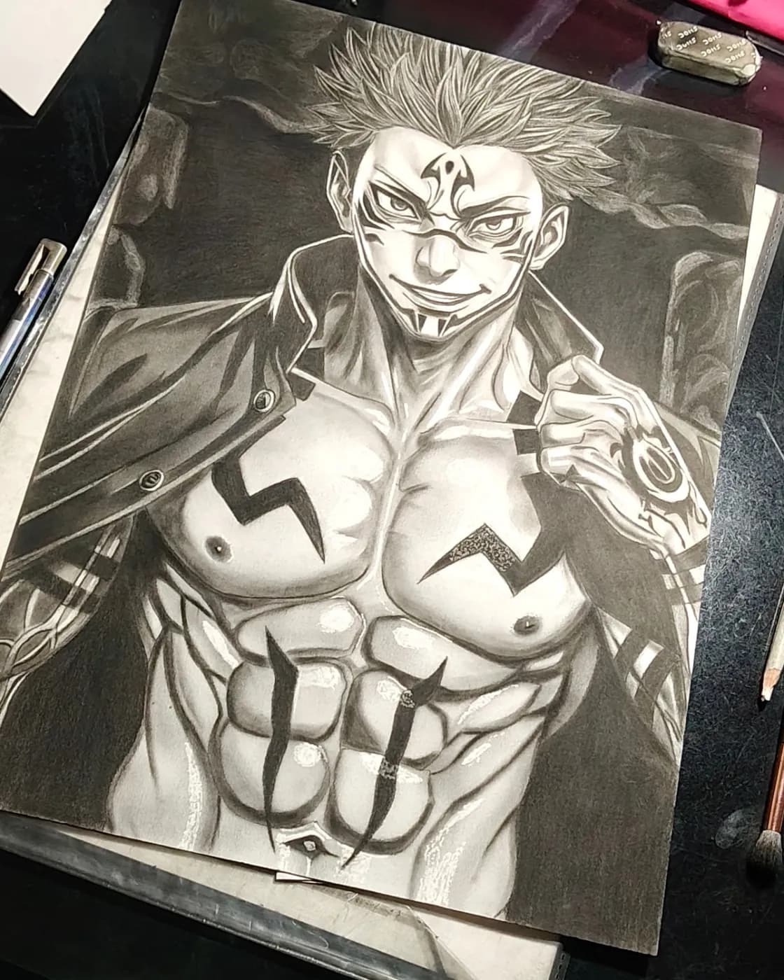 Handmade anime character pencil sketch artwork, photo 1 of 1