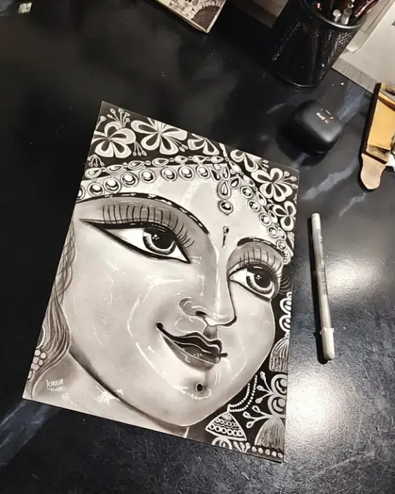 Radha Rani Sketch Portrait