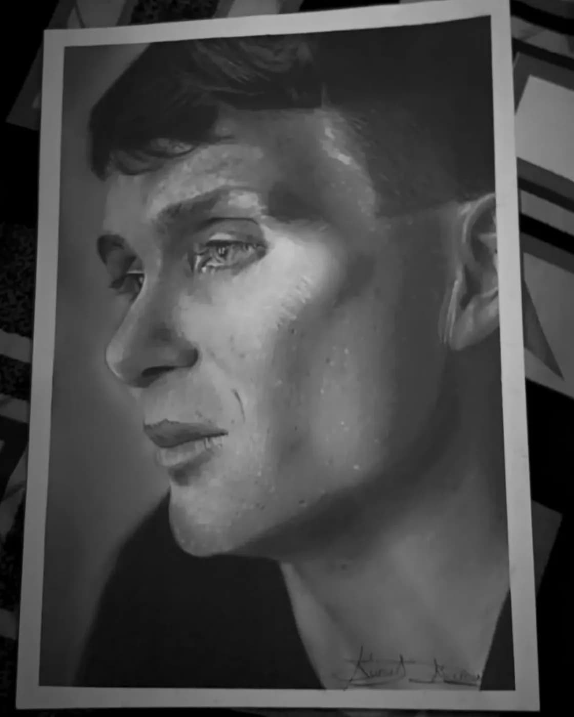Black and white spider-man pencil drawing, photo 3 of 4