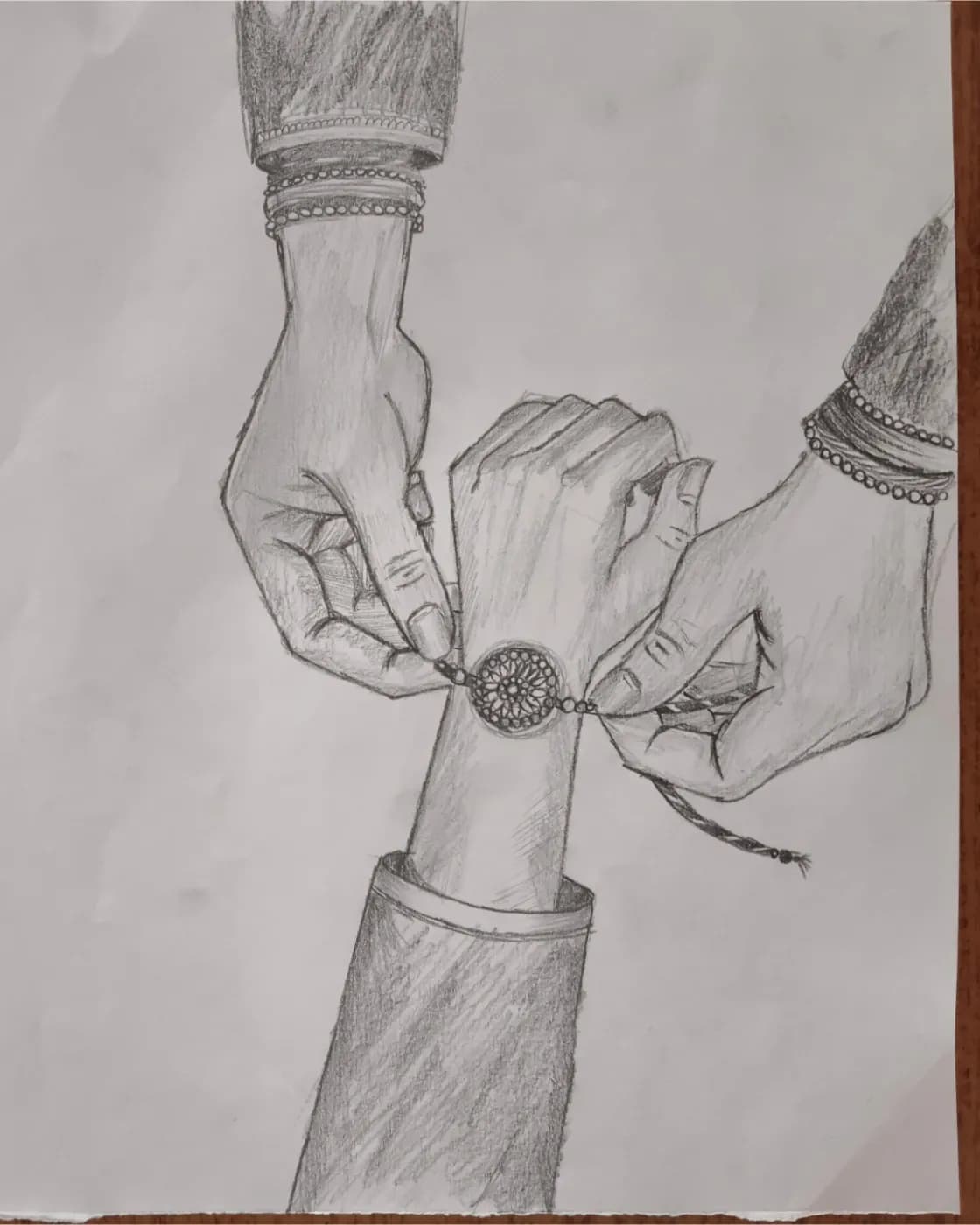 Handmade pencil sketch of Raksha Bandhan, photo 1 of 1