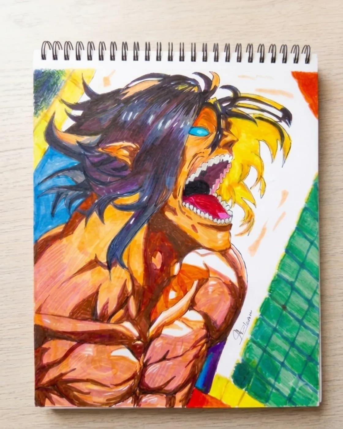 Handmade Attack Titan alcohol marker sketch, photo 1 of 1