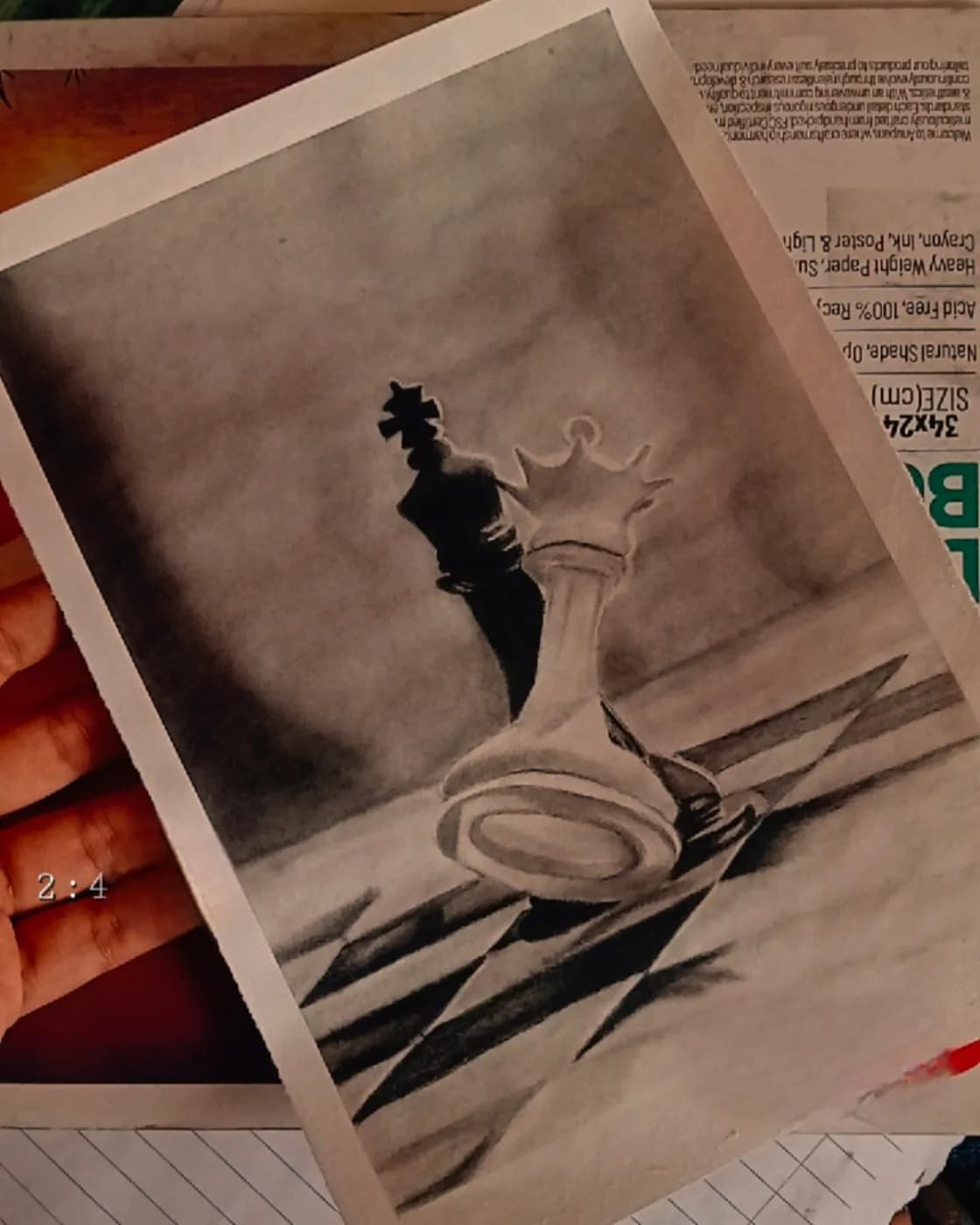Charcoal Chess Artwork Sketch, photo 1 of 1