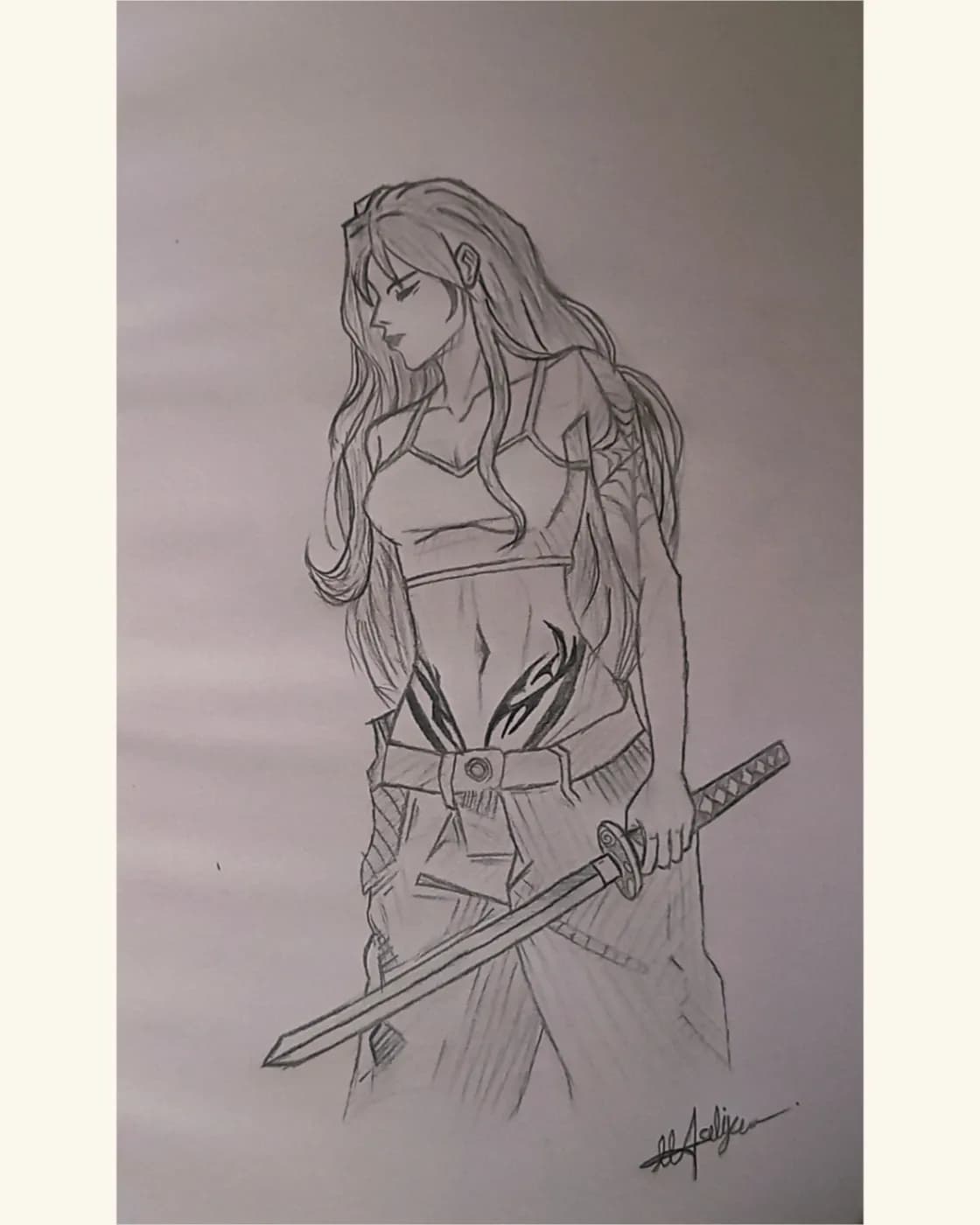 girl sketch on paper, photo 1 of 1