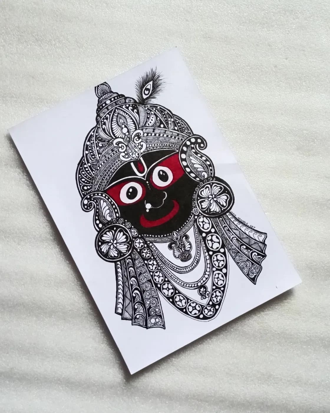 Jagannath mandala artwork in black and red, photo 1 of 1