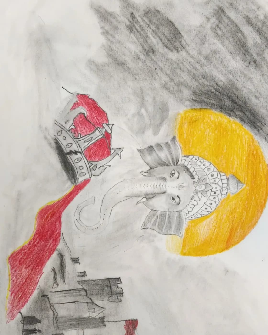 Lord Ganesha anime art sketch, photo 1 of 3