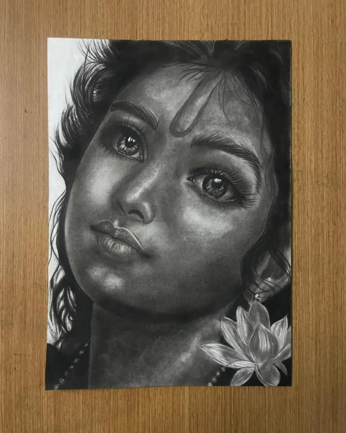 Radha Krishna charcoal portrait, photo 2 of 2