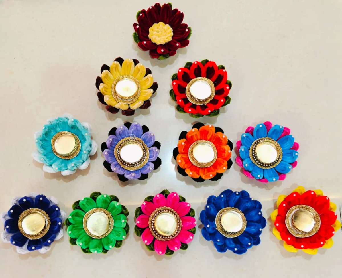 Handmade Pipecleaner T-LIGHT Diya Holders 🪔✨, photo 2 of 4