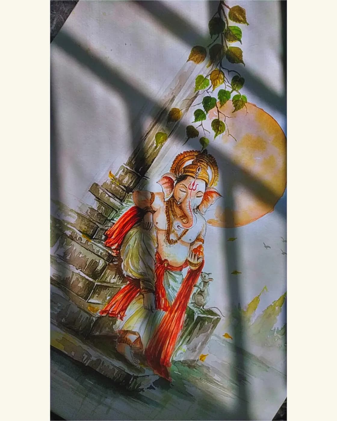 Handmade water colour spritual painting, photo 1 of 2