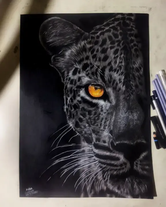 Hyper-Realistic Jaguar Portrait – Original Handmade Artwork