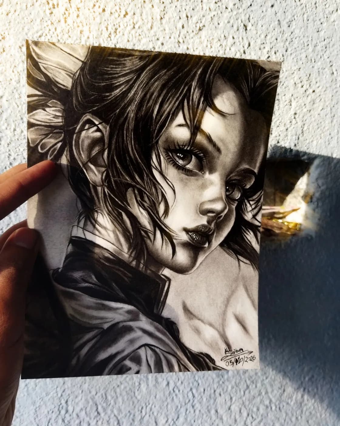 Realistic Shinobu Kocho Portrait – Handmade Charcoal Pencil Artwork, photo 1 of 1