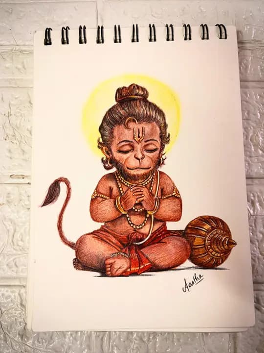 Pen Artwork of Hanuman
