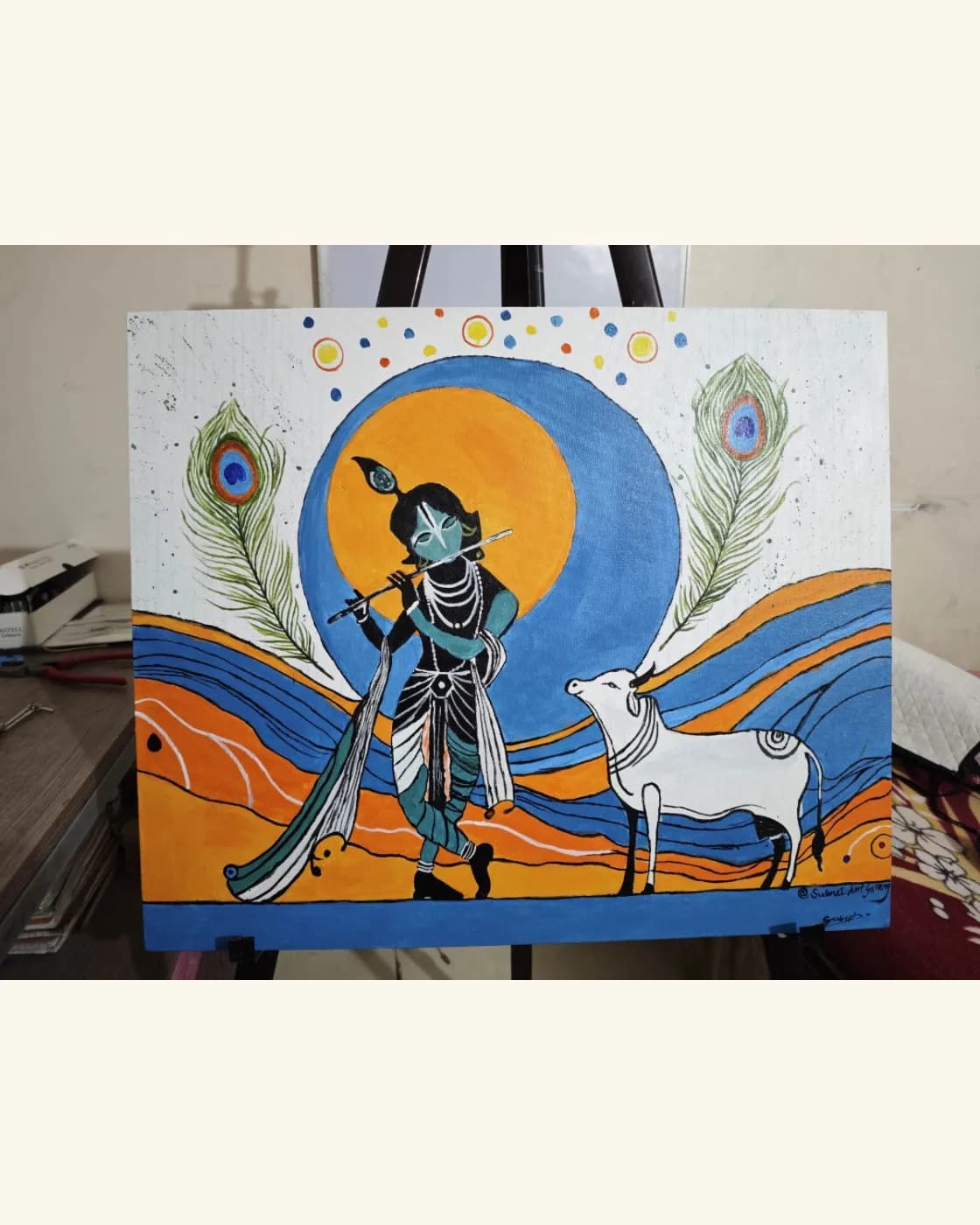 Krishna's acrylic painting, photo 1 of 1