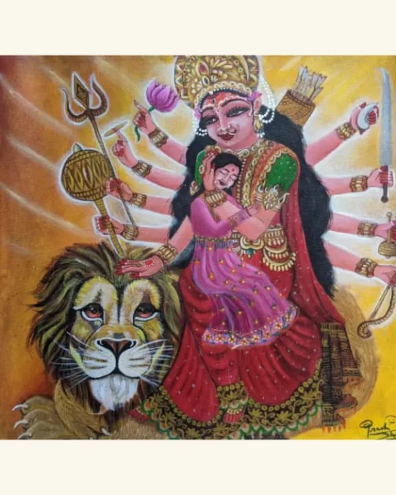 Duniya se door,maa ke pass, A handmade acrylic painting on canvas