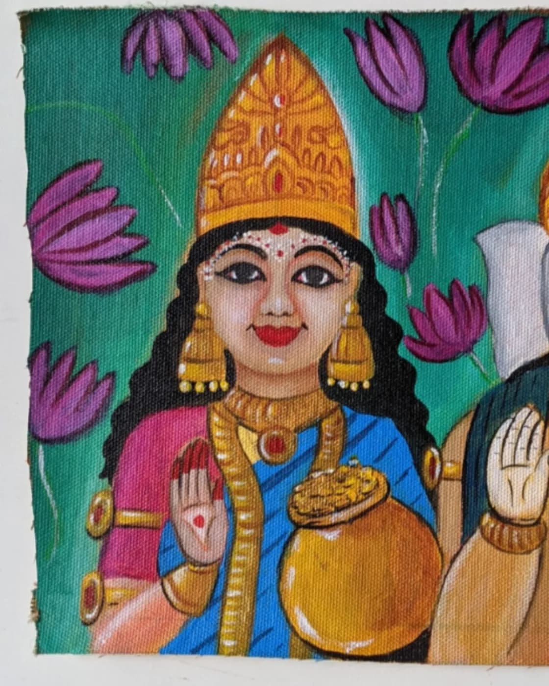 Goddess Lakshmi & Lord Ganesha painting, photo 2 of 3