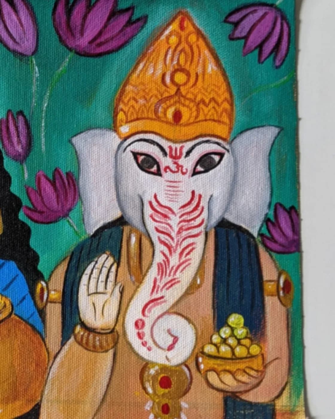 Goddess Lakshmi & Lord Ganesha painting, photo 3 of 3