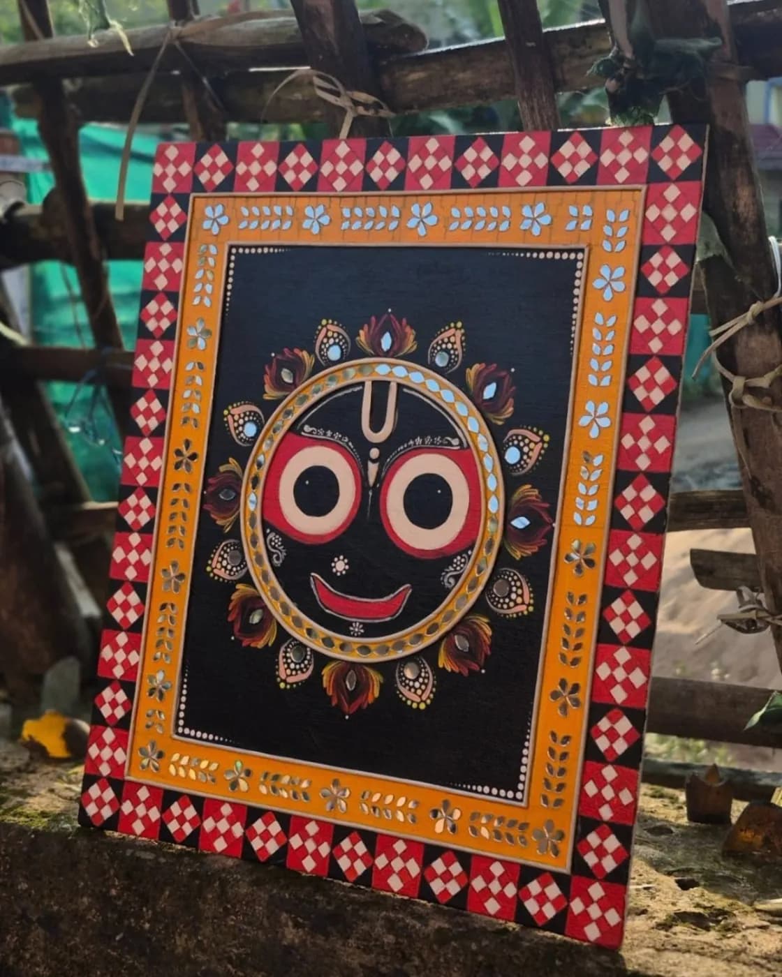 Handmade Jagannath Ji Wall Art, photo 2 of 4