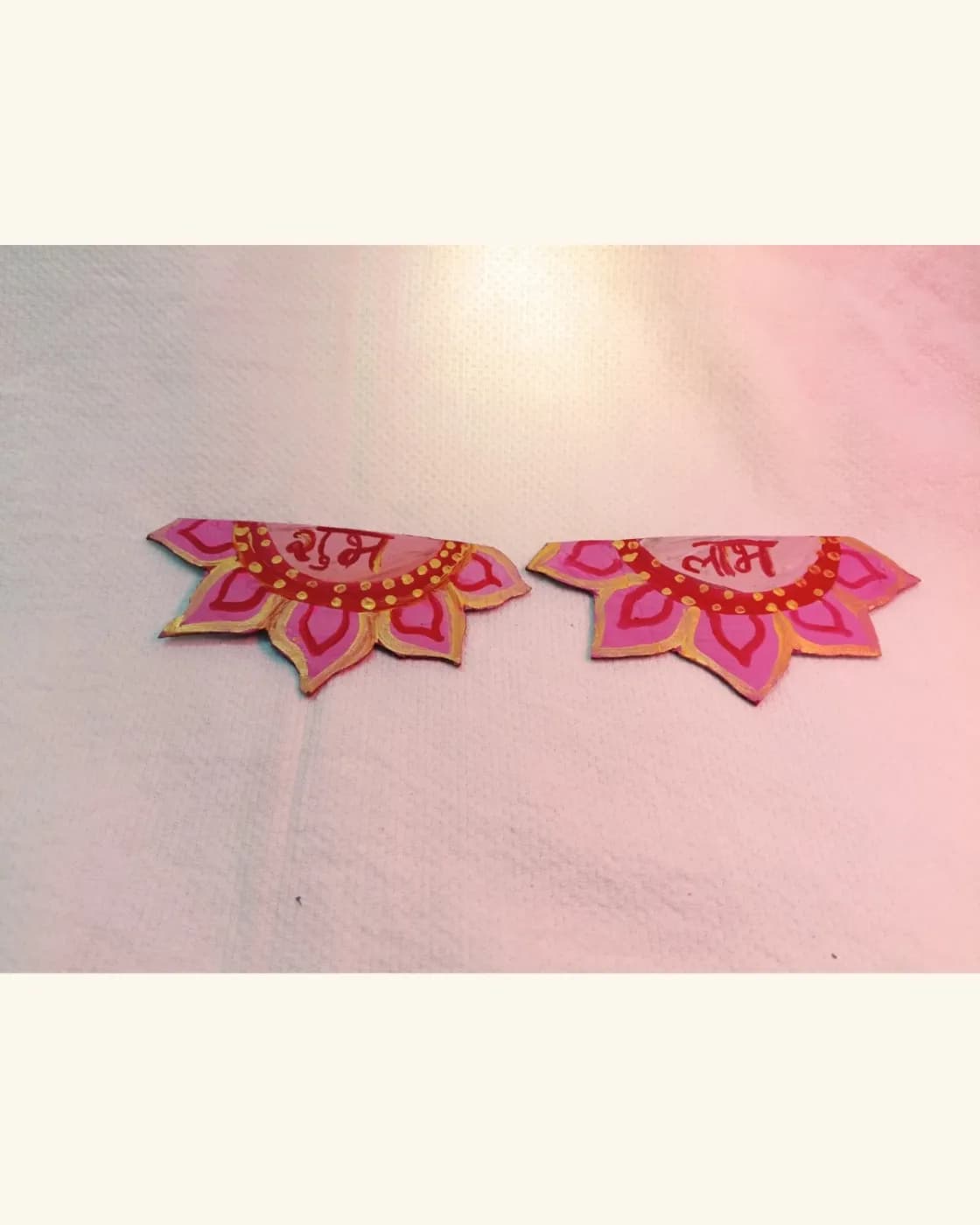 Handmade reusable lotus shubh labh decor, photo 1 of 2